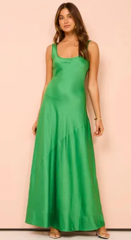 By Nicola Beneath The Stars Bias Cut Slip Dress In Verde Size 14 for rent on The Volte - image 7