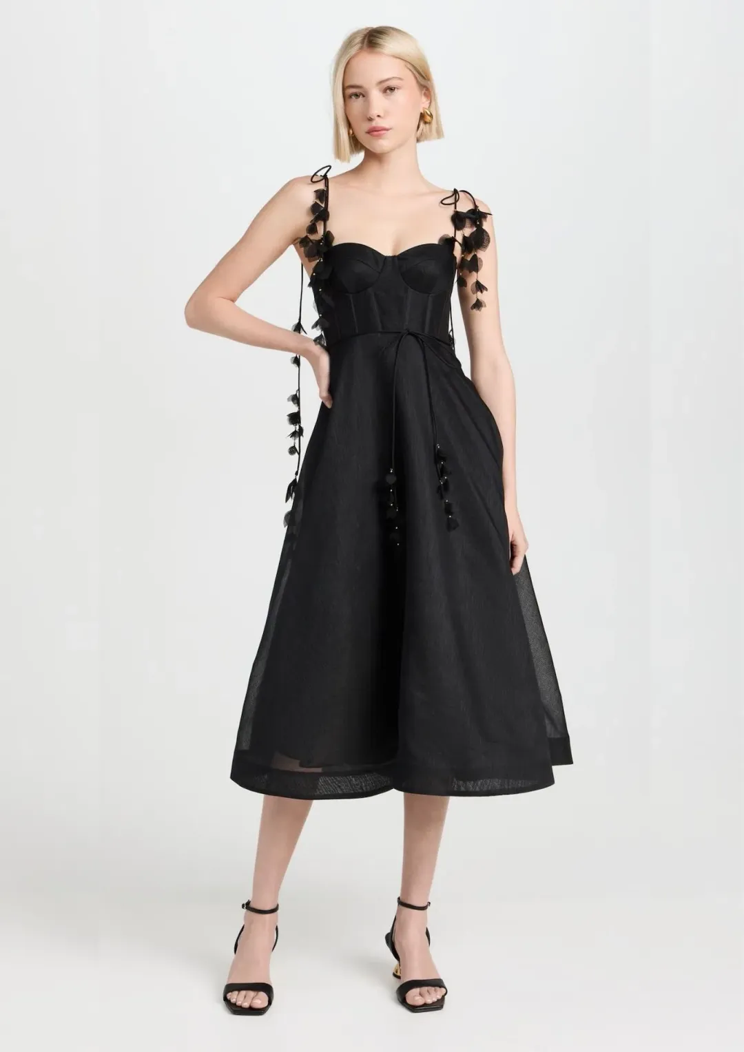 Zimmermann Natura Corset Midi Dress Black Size 3 / AU 14 for rent on The Volte - main image