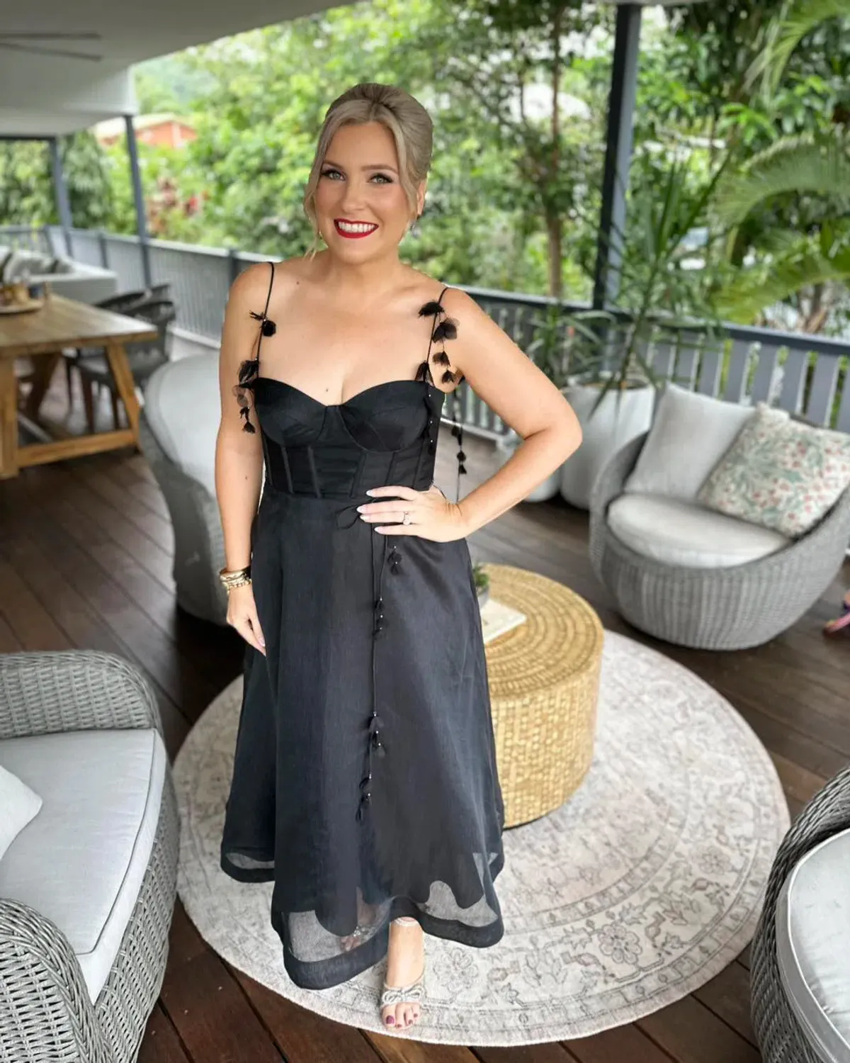 Zimmermann Natura Corset Midi Dress Black Size 3 / AU 14 for rent on The Volte - main image