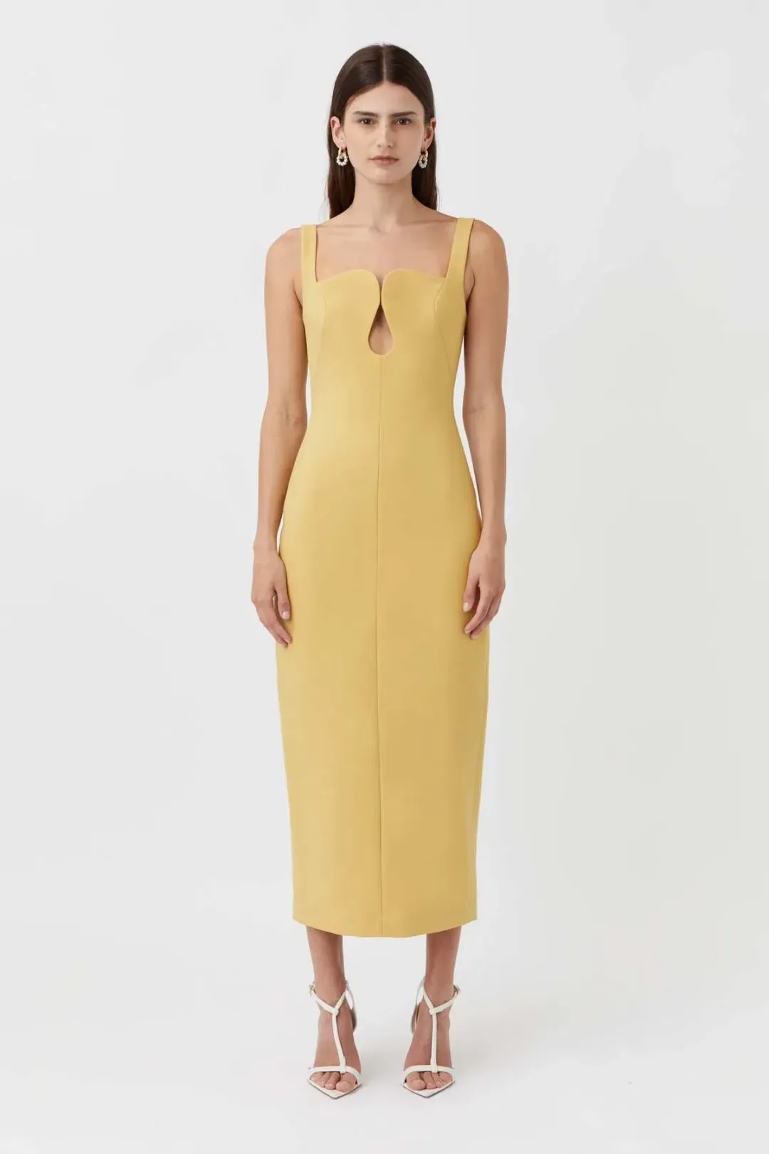 Camilla and Marc Brixton Midi Dress Mustard Yellow Size 10 for rent on The Volte - main image