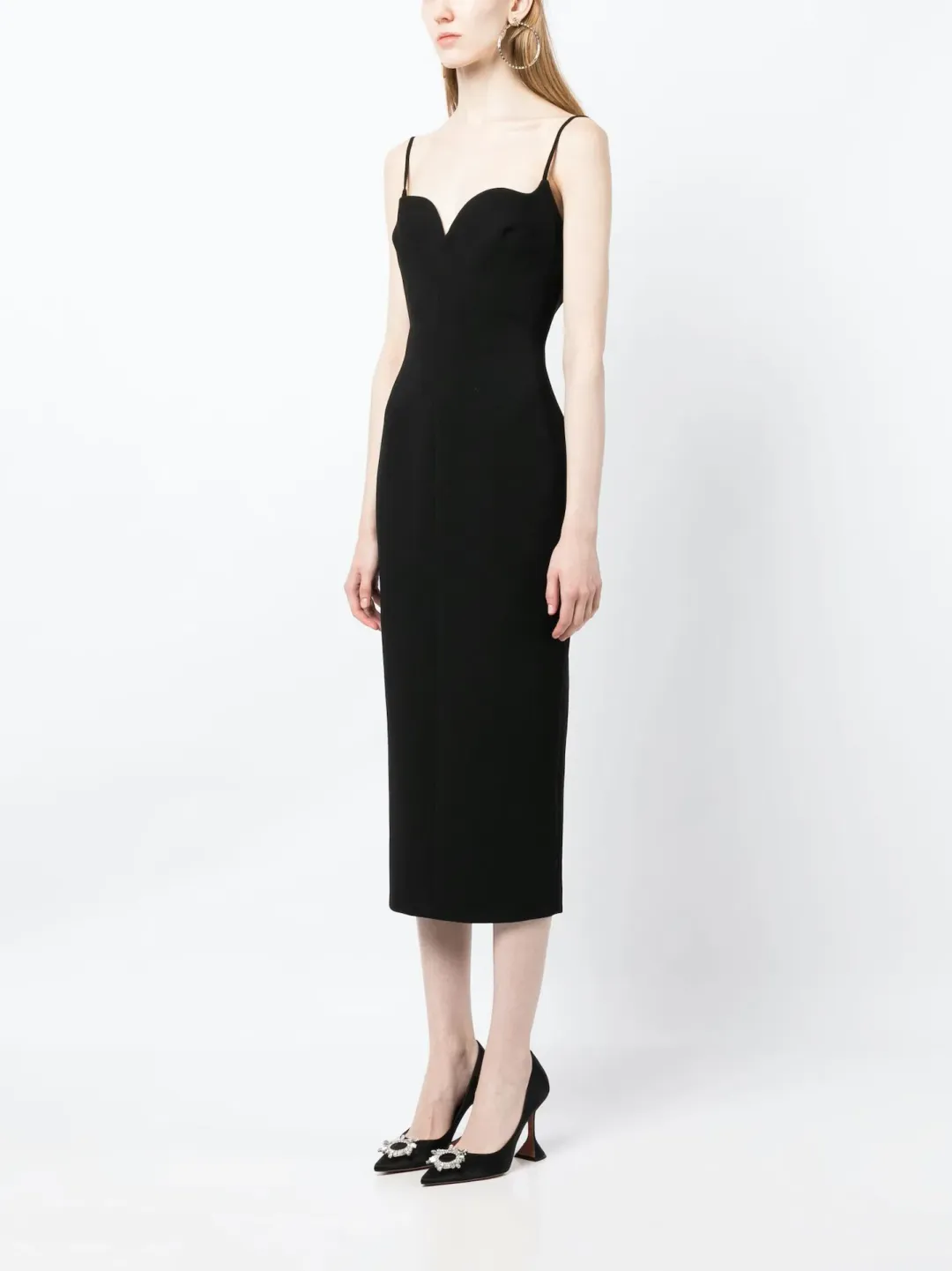 Rachel Gilbert Loren Sweetheart Neck Midi Dress Black Size 0 / AU 6 for rent on The Volte - main image