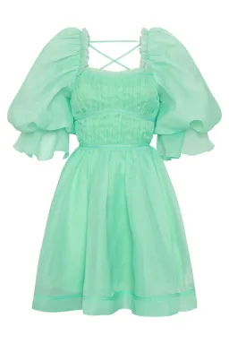 Aje Astrid Tie Back Dress Marine Green Size 12 for rent on The Volte - image 3