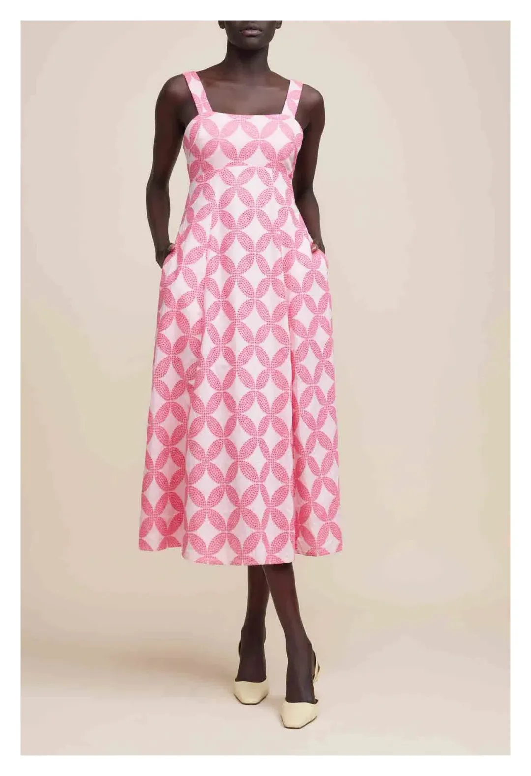 Acler Tate Midi Dress in Pink Mix Size 8 for rent on The Volte - main image