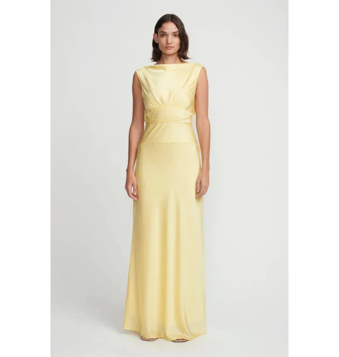 Hansen and Gretel Clara Bias Dress in Butter Size AU 8 for rent on The Volte - main image