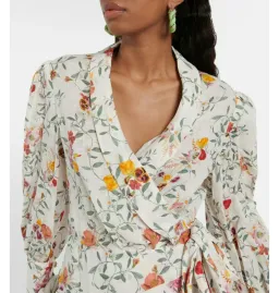 Zimmerman Linen Wrap Minidress Floral Size 1 / AU 10 for rent on The Volte - image 2