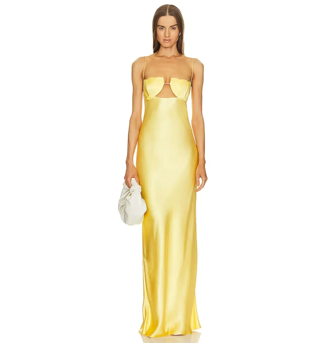 Anna October Tulip Maxi Dress Yellow Size AU 8 for rent on The Volte - main image