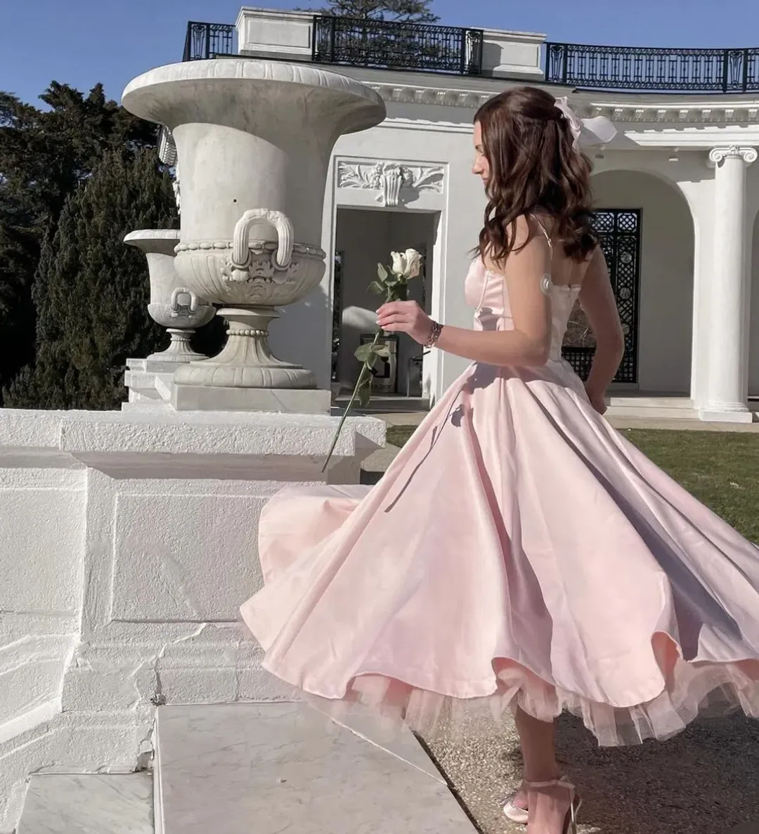 House of CB Mademoiselle Midi Dress Ballerina Pink Size AU 8 for rent on The Volte - main image
