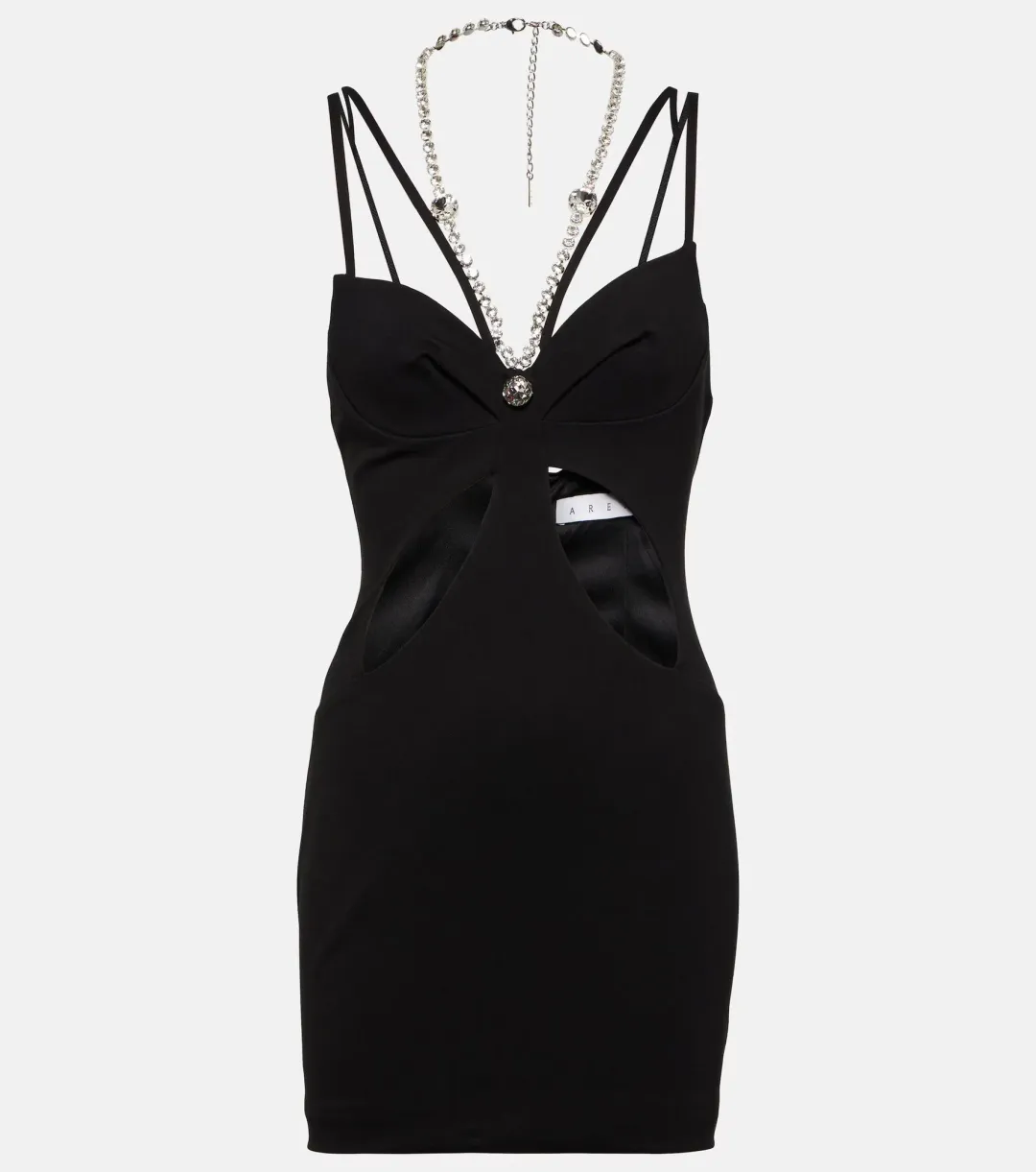 Area NYC Embellished Cutout Mini Dress Black Size AU 8 for rent on The Volte - main image