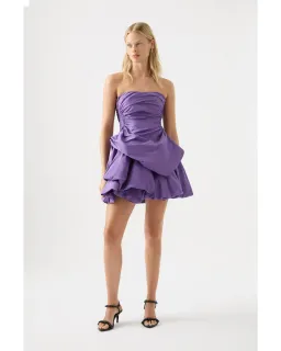 Aje Daybreak Strapless Mini Dress Deep Violet Size AU 10 for rent on The Volte - image 1