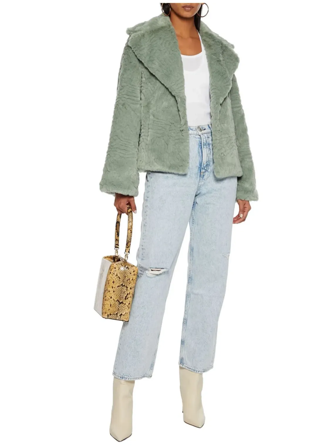 Unreal Fur Lily Jacket in Mint Size L / AU 12 for rent on The Volte - main image