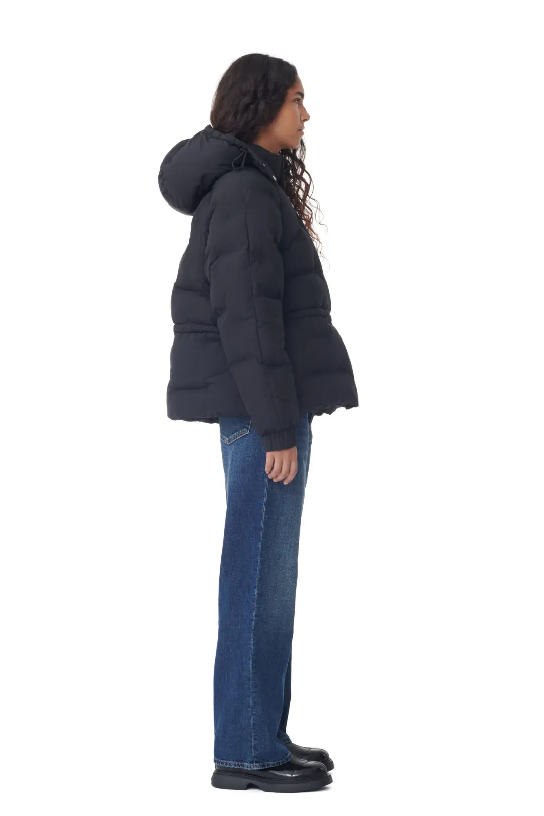 Ganni Short Buffer Raglan Jacket Black Size 10 for rent on The Volte - main image