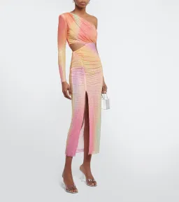 Self-Portrait Rhinestone Embellished One Shoulder Midi Dress Multi Size XS / AU 6 for rent on The Volte - image 1