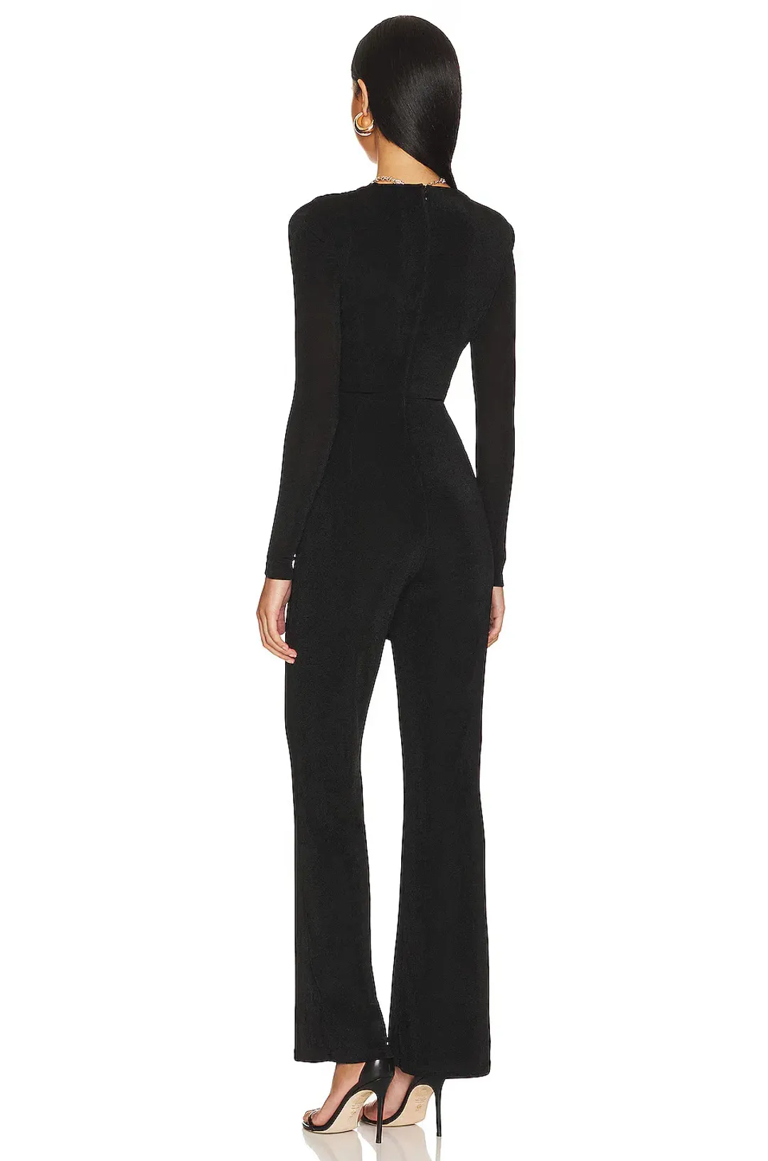 MISHA Thelka Slinky Jersey Jumpsuit Black Size 8 for rent on The Volte - main image