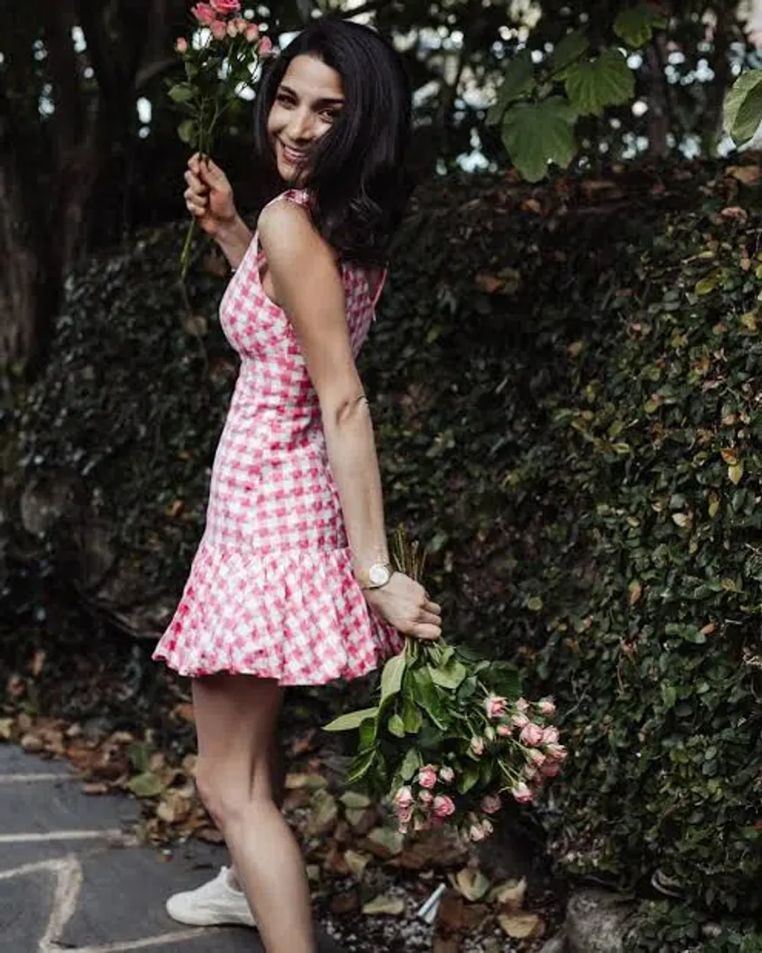 Sheike Parker Mini Dress Pink Print Size 12 for rent on The Volte - main image