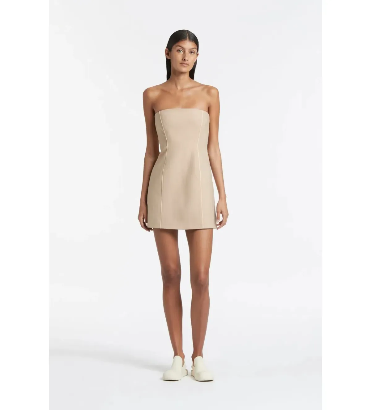 Sir the Label Monte Strapless Mini Dress Tan Size 0/Au 6  for rent on The Volte - main image