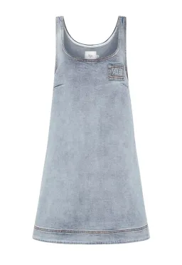 Aje Bambie Denim Mini Dress Two Tone Indigo Size 6  for rent on The Volte - image 5