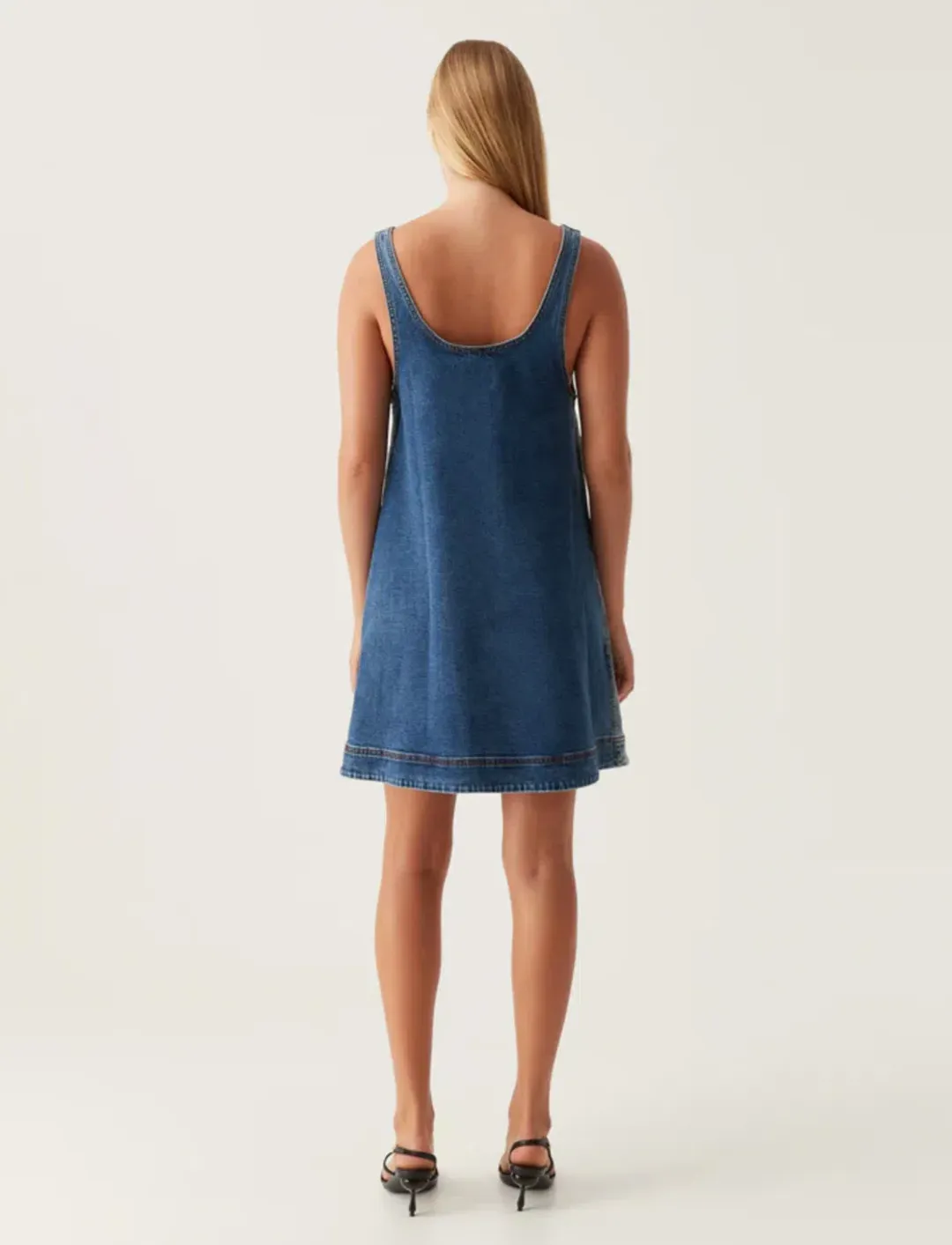 Aje Bambie Denim Mini Dress Two Tone Indigo Size 6  for rent on The Volte - main image