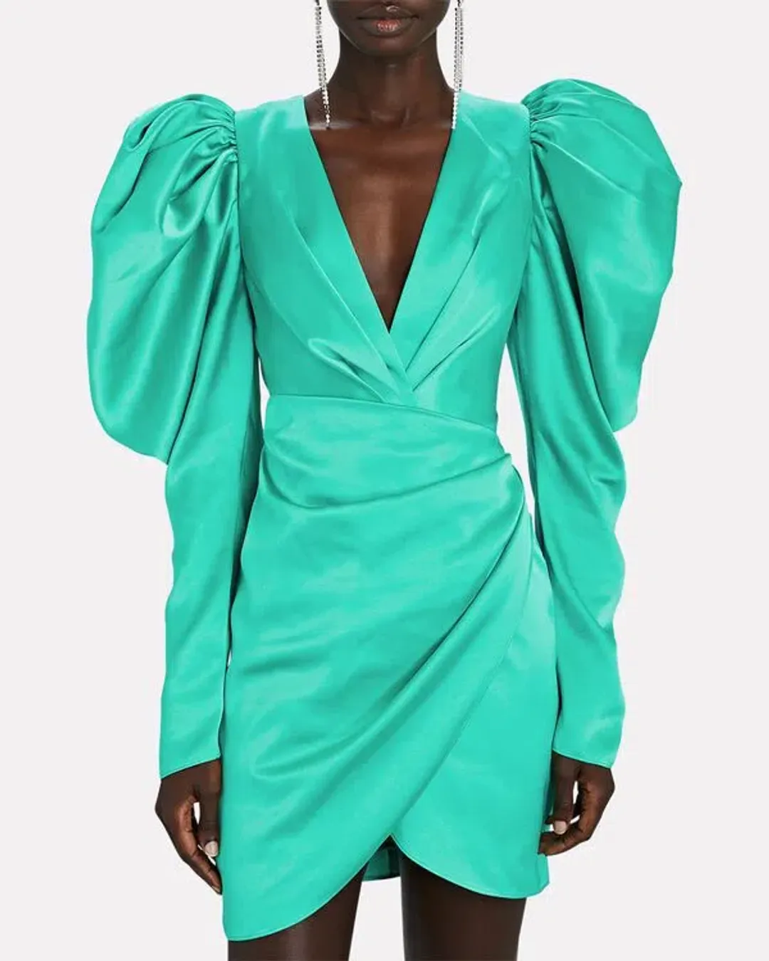Acler Irwin Mini Dress Electric Green Size Au 10 for rent on The Volte - main image