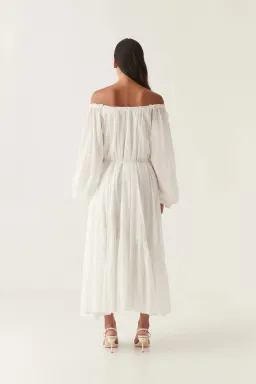 Aje Avani Smock Midi Dress Ivory Size 12 for rent on The Volte - image 4