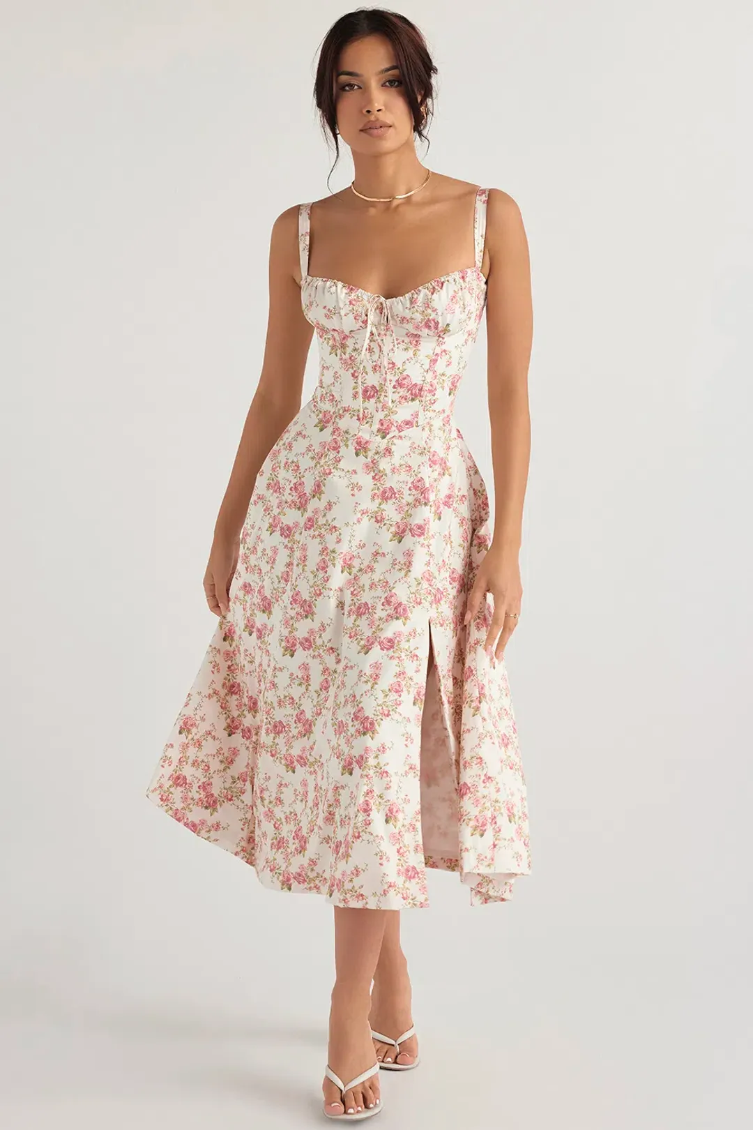 House of CB Carmen Rose Print Bustier Sundress S / Au 8 for rent on The Volte - main image