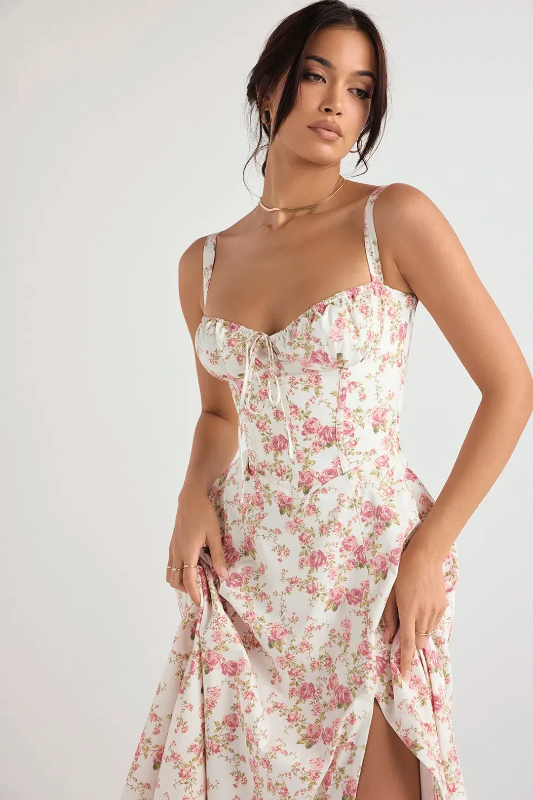 House of CB Carmen Rose Print Bustier Sundress S / Au 8 for rent on The Volte - main image