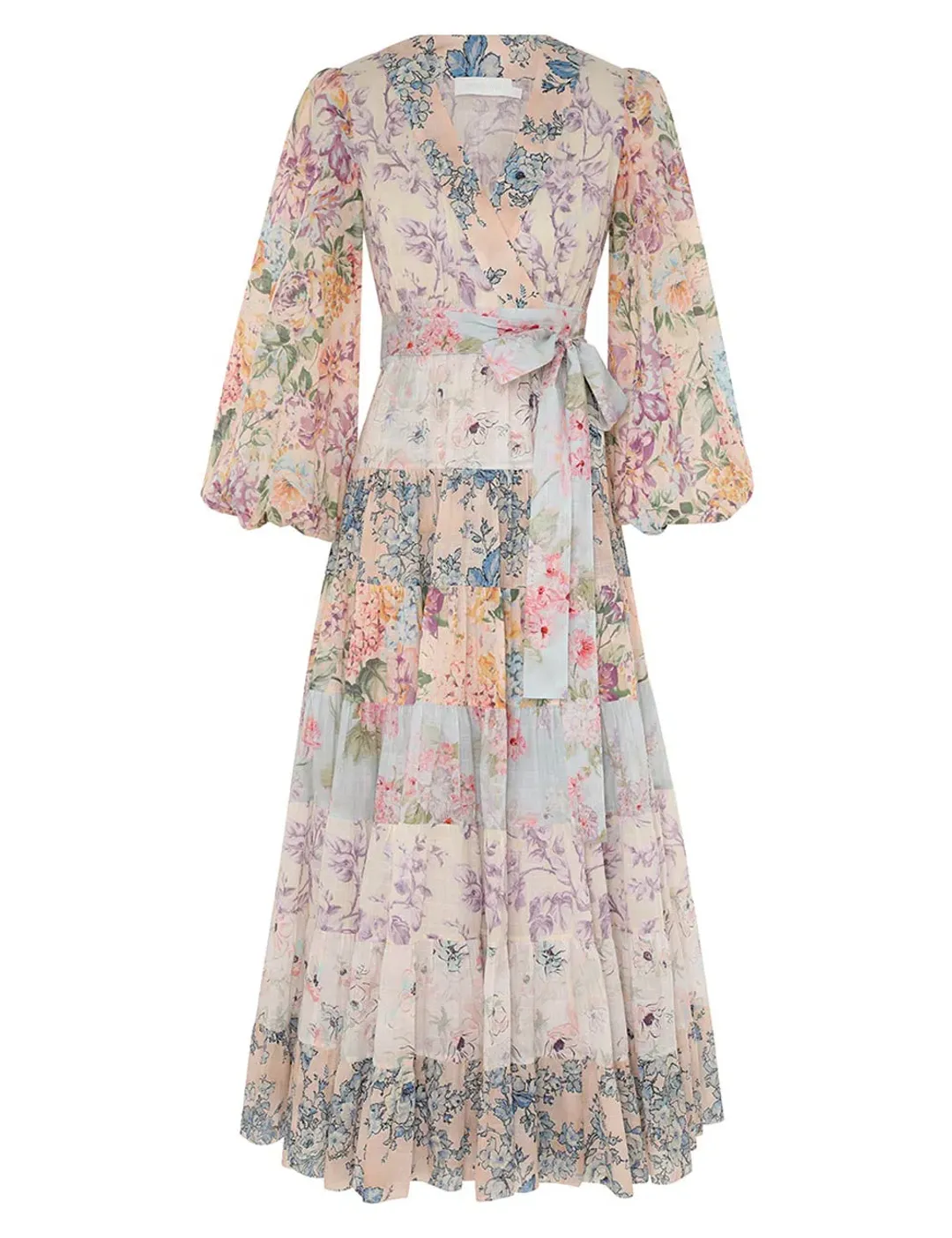 Zimmermann The Halliday Tiered Midi Dress in Spliced Size 3 / AU 14 for rent on The Volte - main image