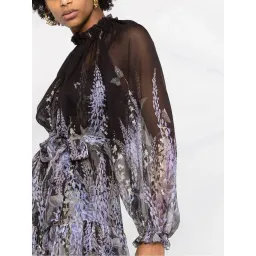 Zimmermann Botanica Lantern Mini Dress Black Lavender Tea Size 1 / AU 10 for rent on The Volte - image 3