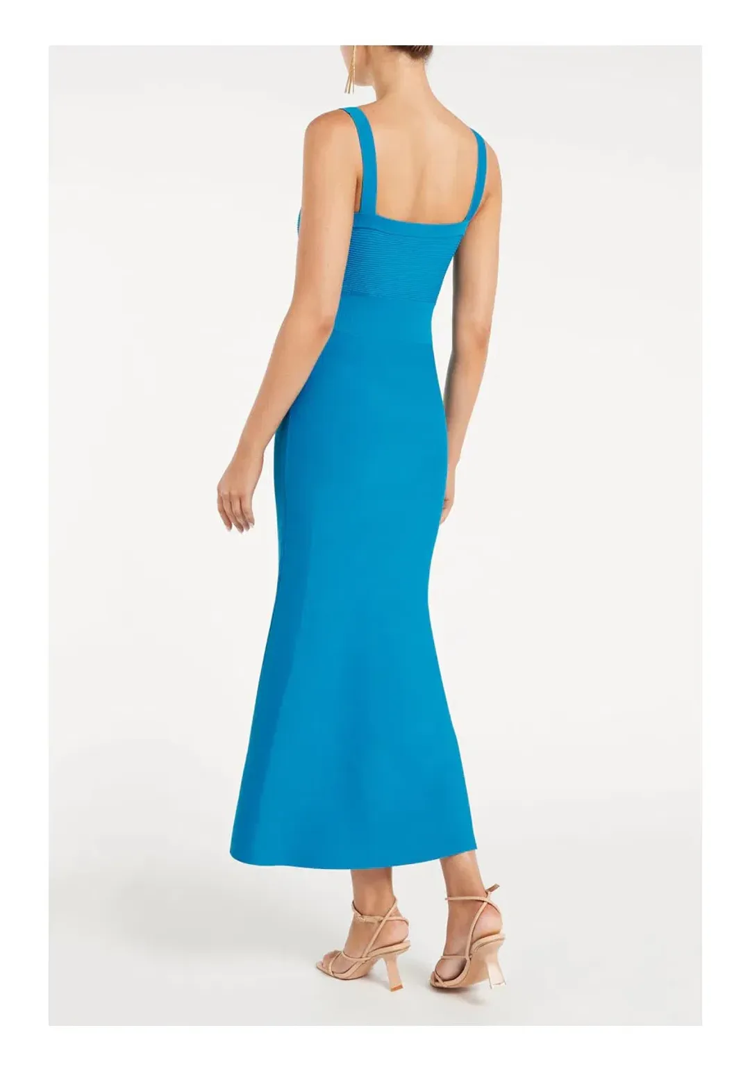 Rebecca Vallance Alma Knit Midi Dress Blue Size 10 for rent on The Volte - main image