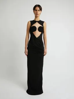 Christopher Esber Zephyr Wired Open Front Maxi Dress in Black Size 6 for rent on The Volte - image 3