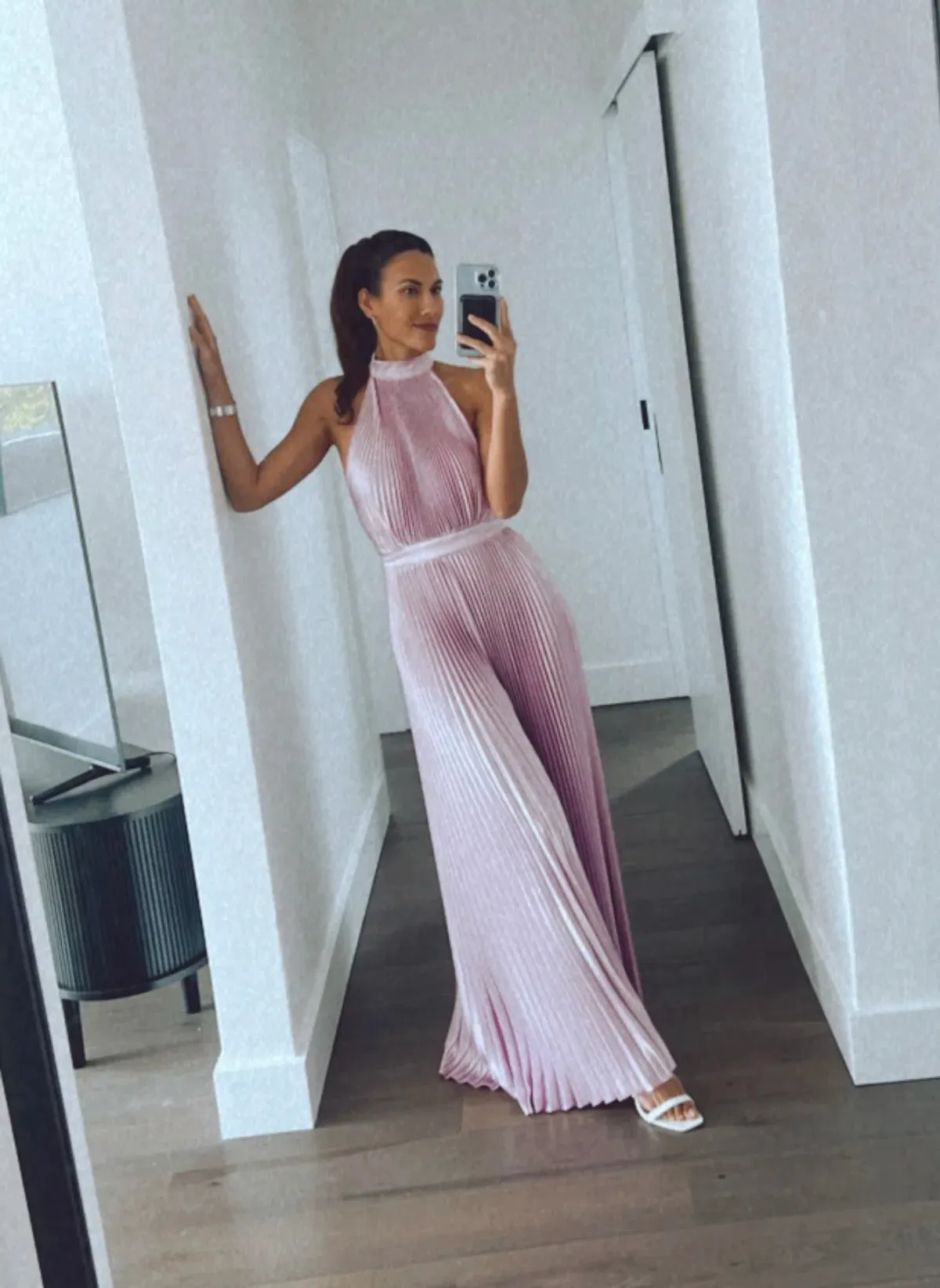 L’Idee Cinema Jumpsuit in Violet Size 6 for rent on The Volte - main image