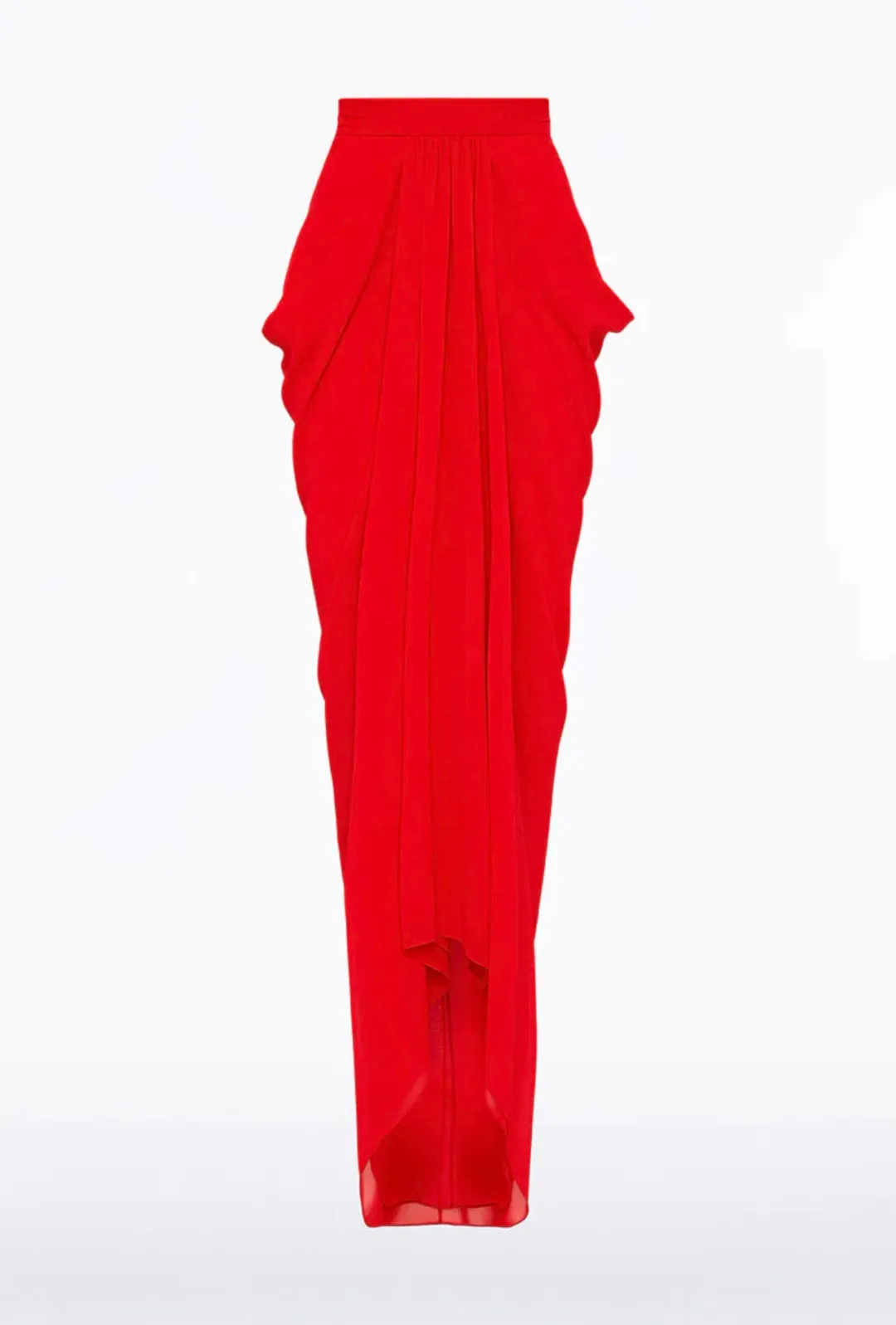 Carla Zampatti Georgette Waterfall Maxi Skirt in Red Size XS / AU 6 for rent on The Volte - main image
