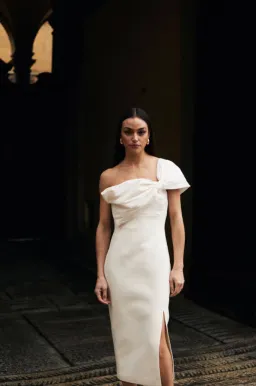 Rachel Gilbert Kace Midi Dress Ivory Size 1/AU 8  for rent on The Volte - image 1