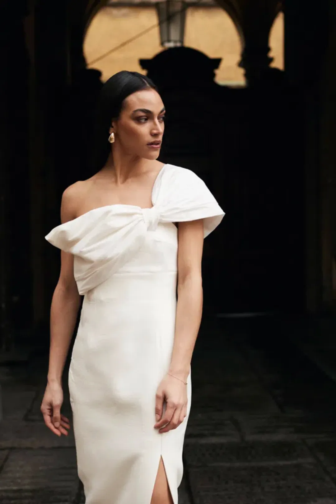 Rachel Gilbert Kace Midi Dress Ivory Size 1/AU 8  for rent on The Volte - main image