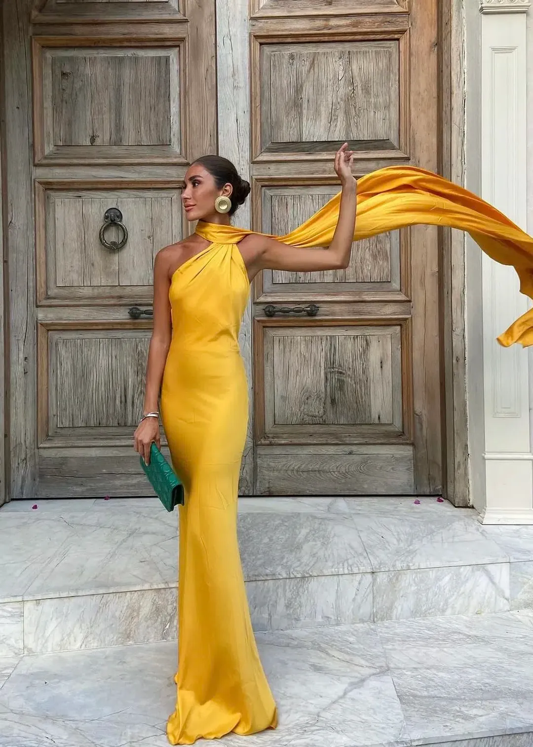 KAOA Backless Maxi Dress in Yellow Canary Size XS / AU 6 for rent on The Volte - main image