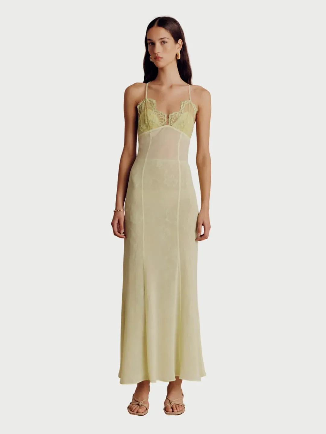 Hansen & Gretel Adriel Lace Dress Lime Green Size XS / AU 6 for rent on The Volte - main image