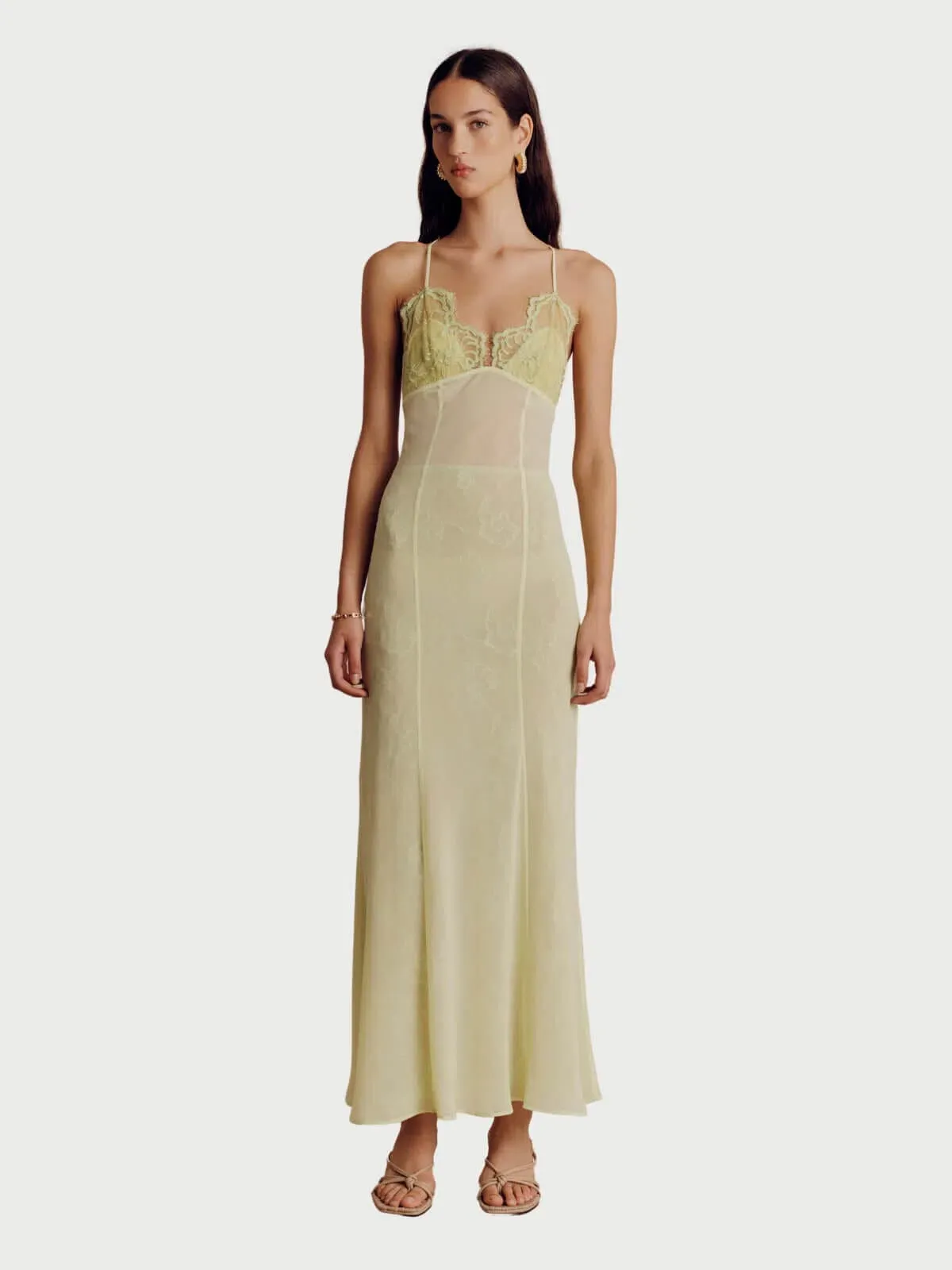 Hansen & Gretel Adriel Lace Dress Lime Green Size XS / AU 6 for rent on The Volte - main image