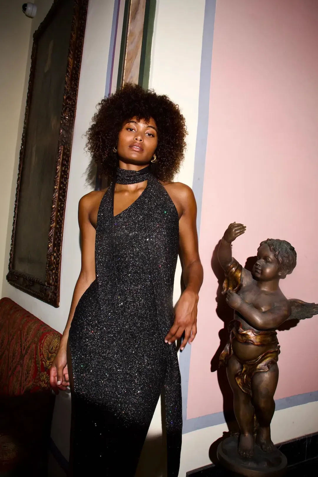 Asta Resort Jennifer Dress Charcoal Sequin Size XS/Au 6 for rent on The Volte - main image