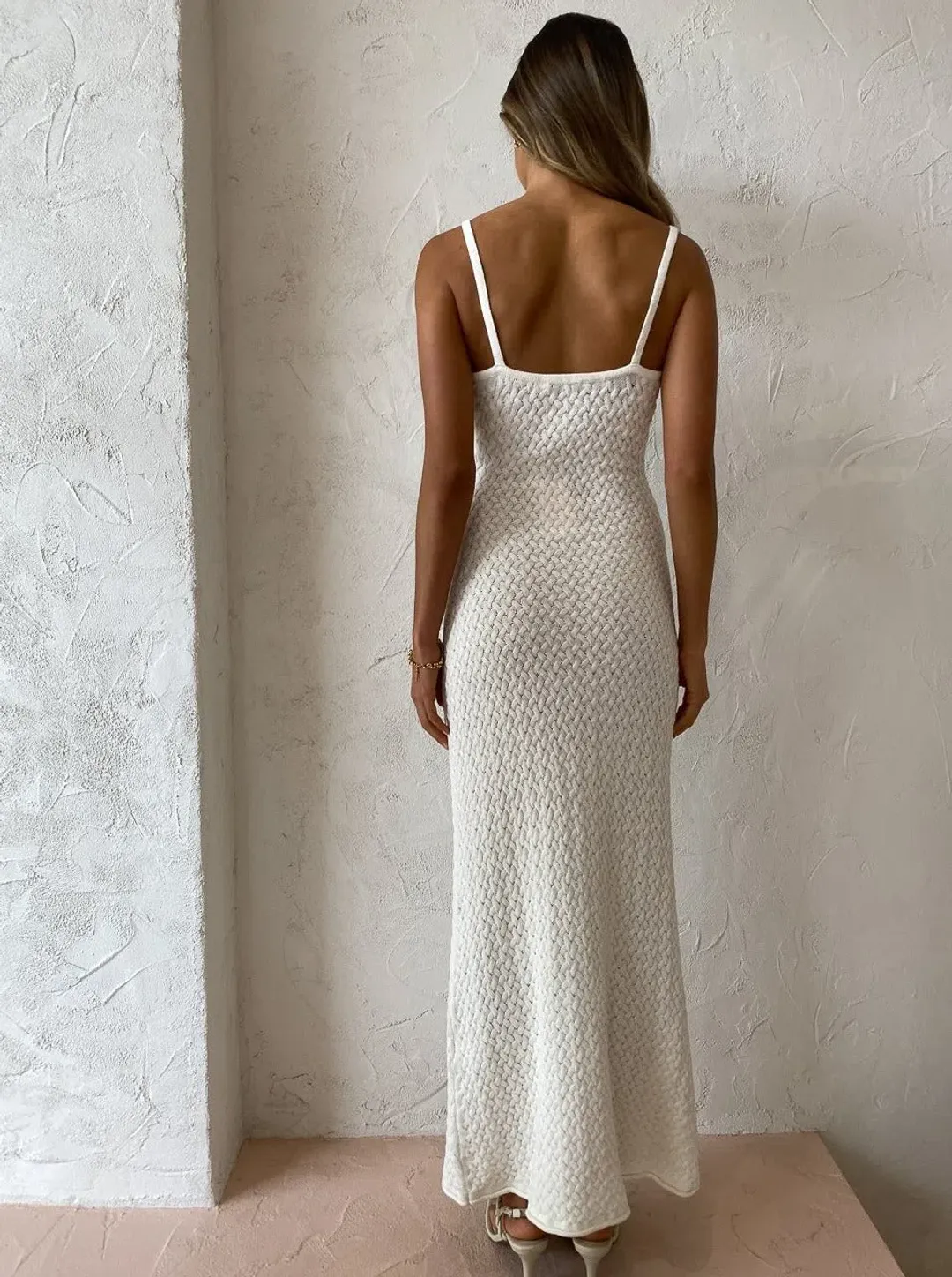 Bec & Bridge Effie Knit Key Maxi Dress Ivory Size 6 for rent on The Volte - main image