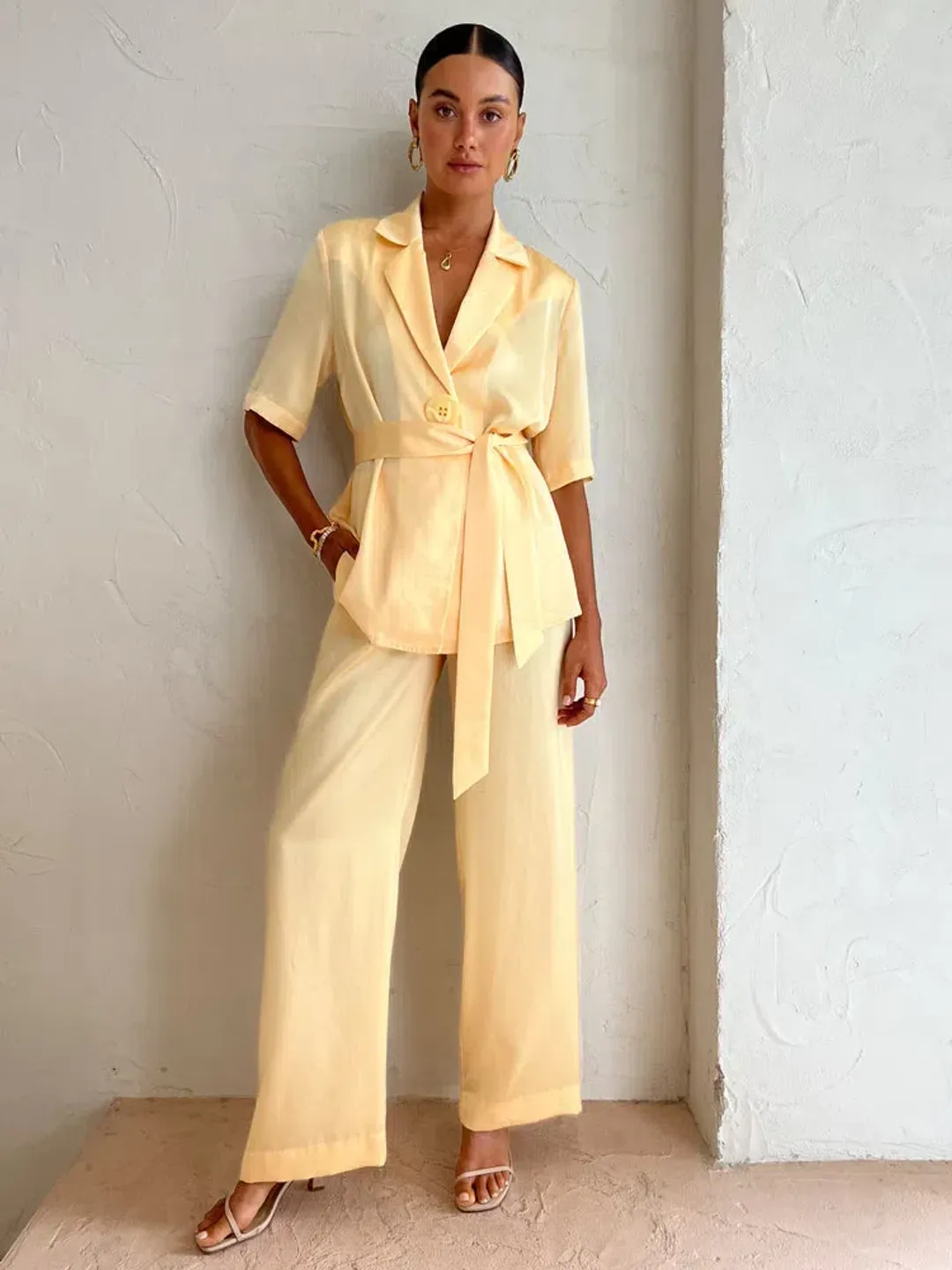 Viktoria and Woods Chorus Shirt w/ Belt Flax Yellow Size 1 /AU 8 for rent on The Volte - main image
