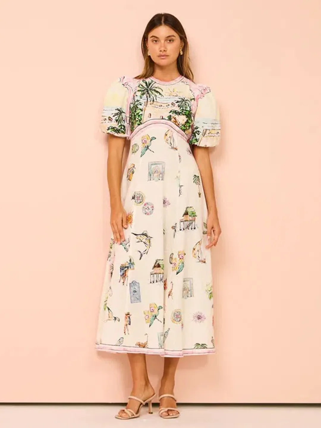 Alemais Sunset Midi Dress Print Size 10 for rent on The Volte - main image