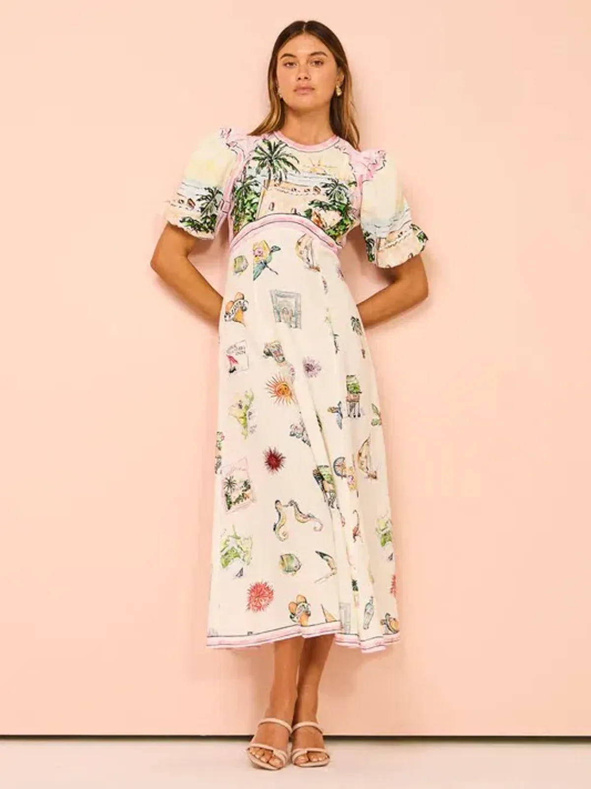 Alemais Sunset Midi Dress Print Size 10 for rent on The Volte - main image