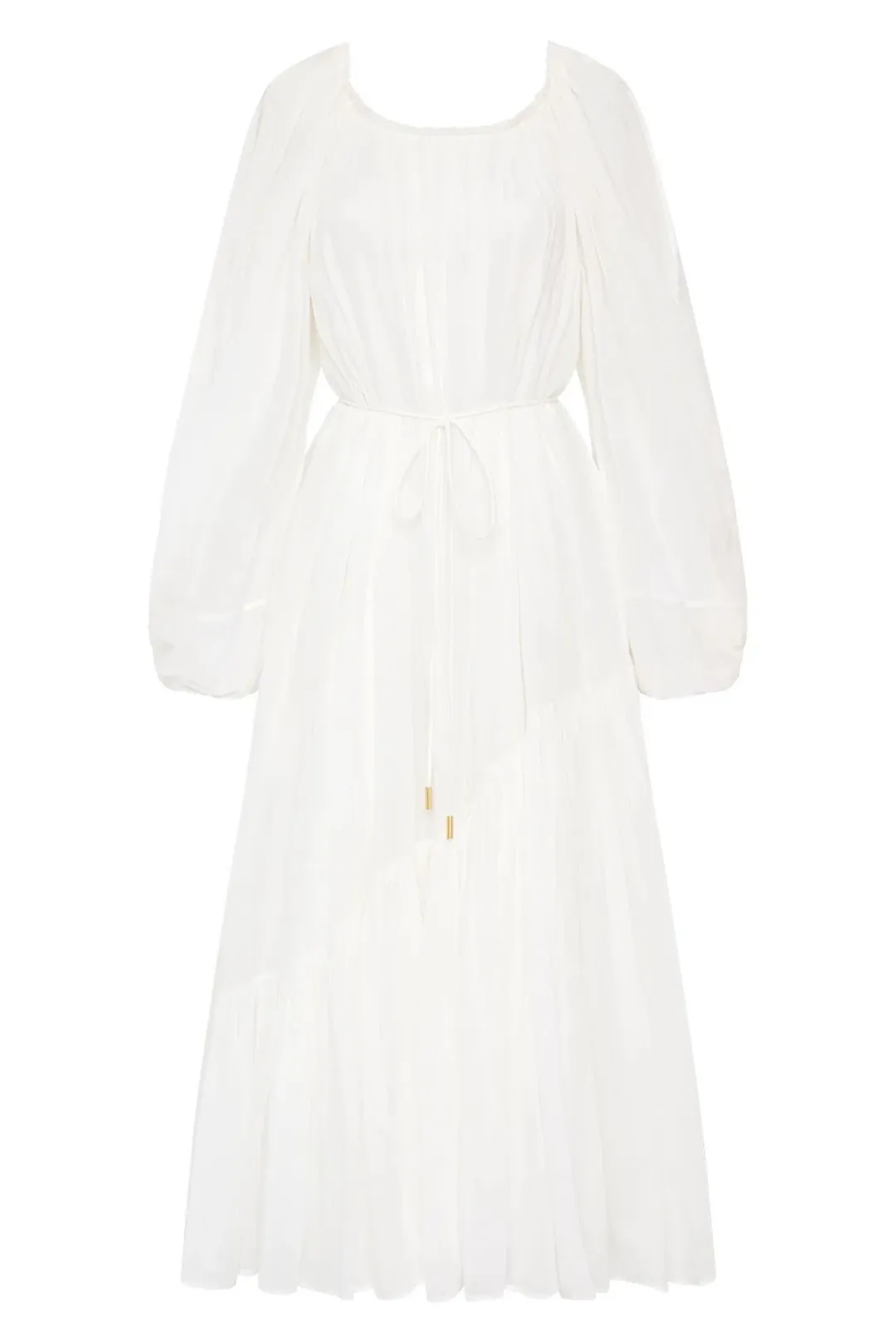 Aje Avani Smock Midi Dress Ivory Size 12 for rent on The Volte - main image