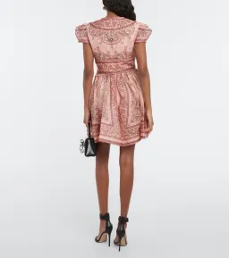 Zimmermann Matchmaker Structured Mini Dress in Pink Bandana Size 8 for rent on The Volte - image 3