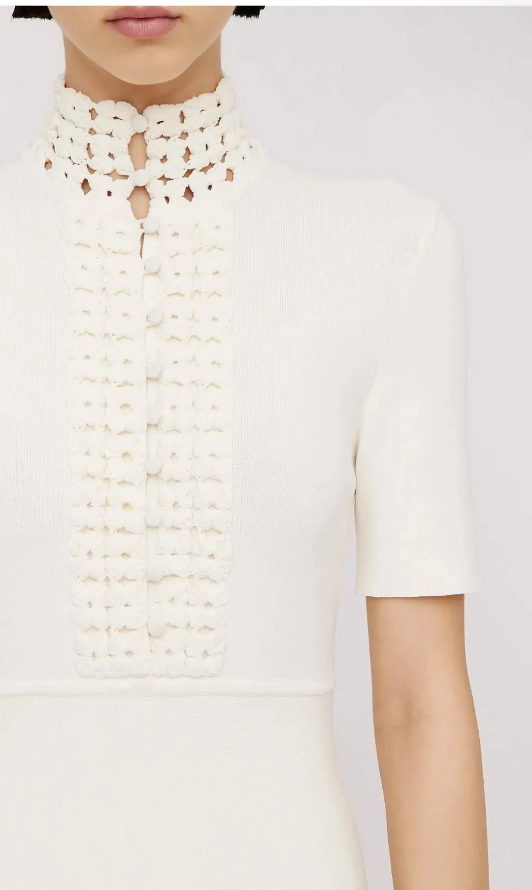 Scanlan Theodore The Crepe Knit Daisy Mini Dress Cream Size XS / AU 6 for rent on The Volte - main image