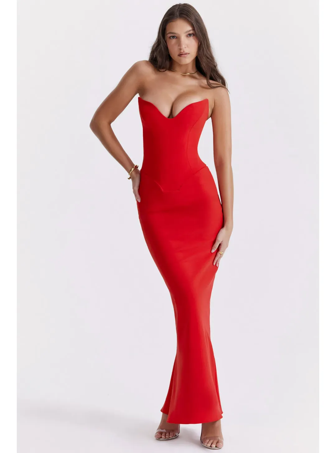 House of CB Tamara Dress in Red Size AU 8 for rent on The Volte - main image