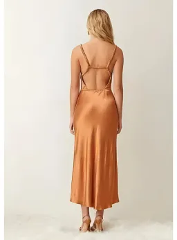 Bec & Bridge Lani Midi Dress Burnt Caramel Size AU 6 for rent on The Volte - image 3