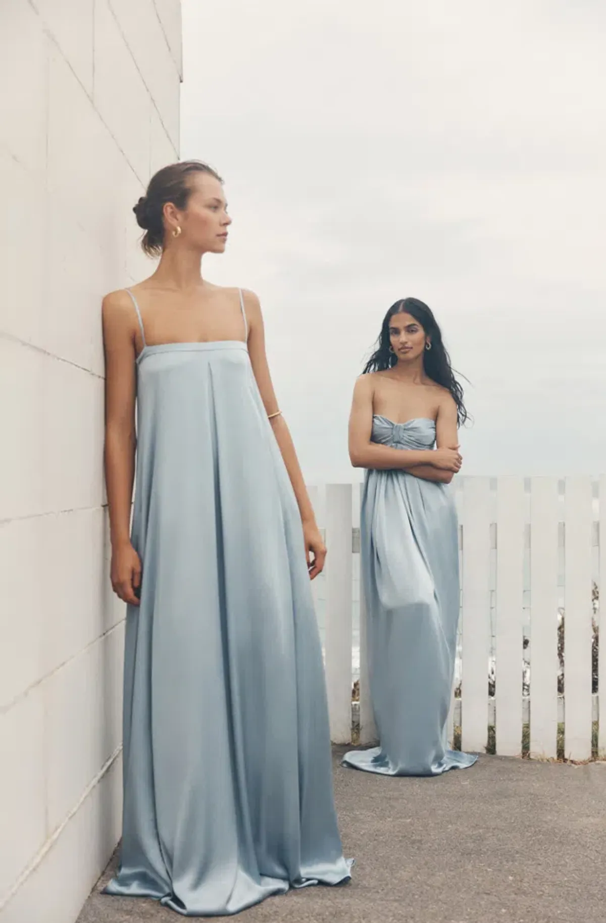 Shona Joy La Lune Column Maxi Dress in Powder Blue Size AU 6 for rent on The Volte - main image