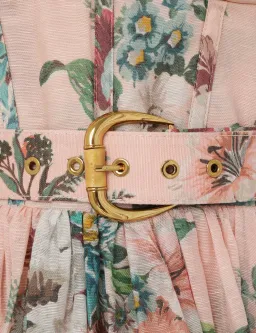 Zimmermann  Matchmaker Midi Dress Pink Barkcloth Floral Print  Size 2 / AU 12 for rent on The Volte - image 5
