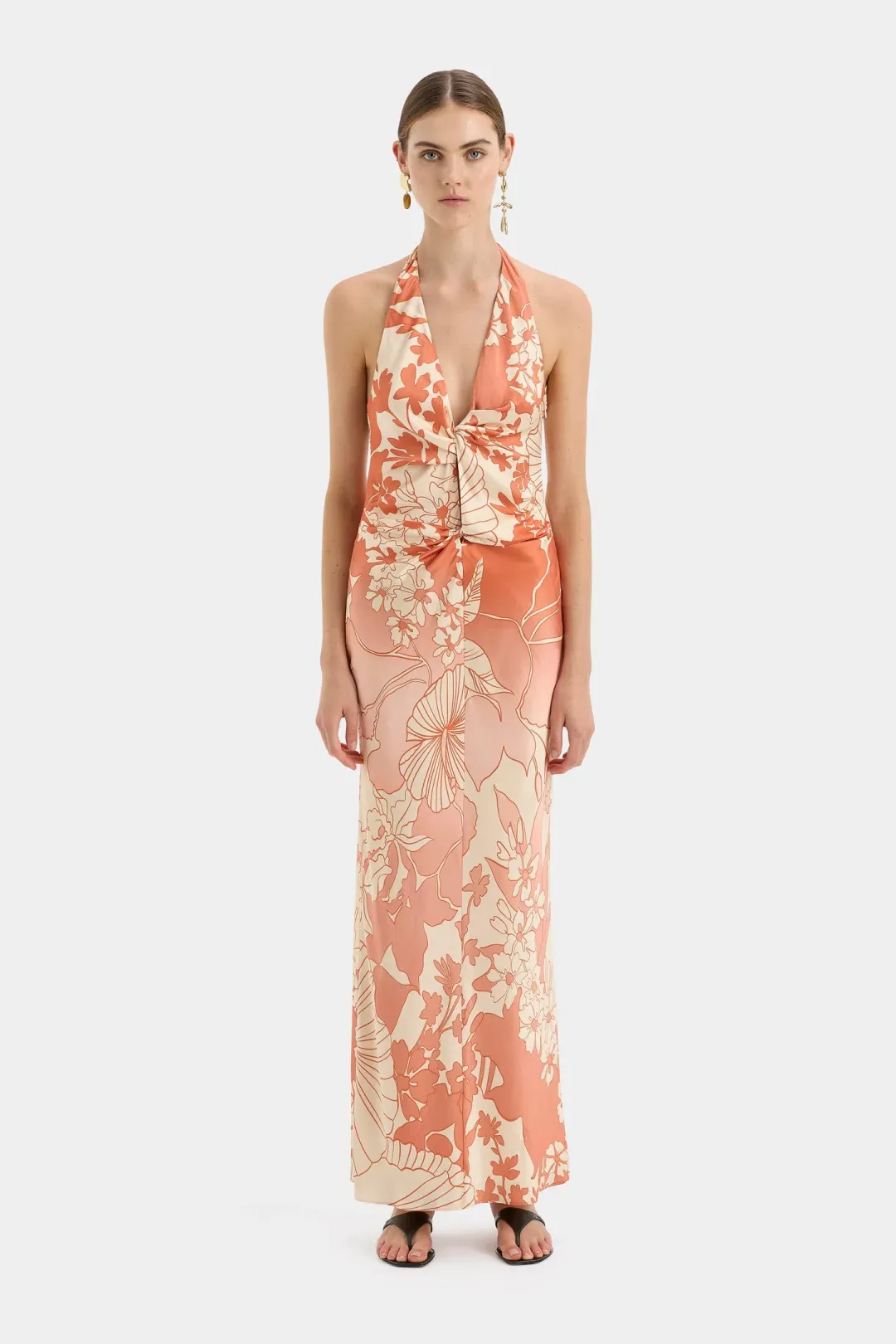 Sir the Label Como Twist Dress in Paradiso Print Size 10 for rent on The Volte - main image