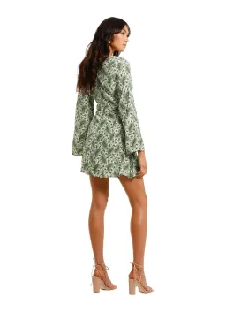 Faithfull the Brand Thomasina Dress Green Print Size 8  for rent on The Volte - image 3